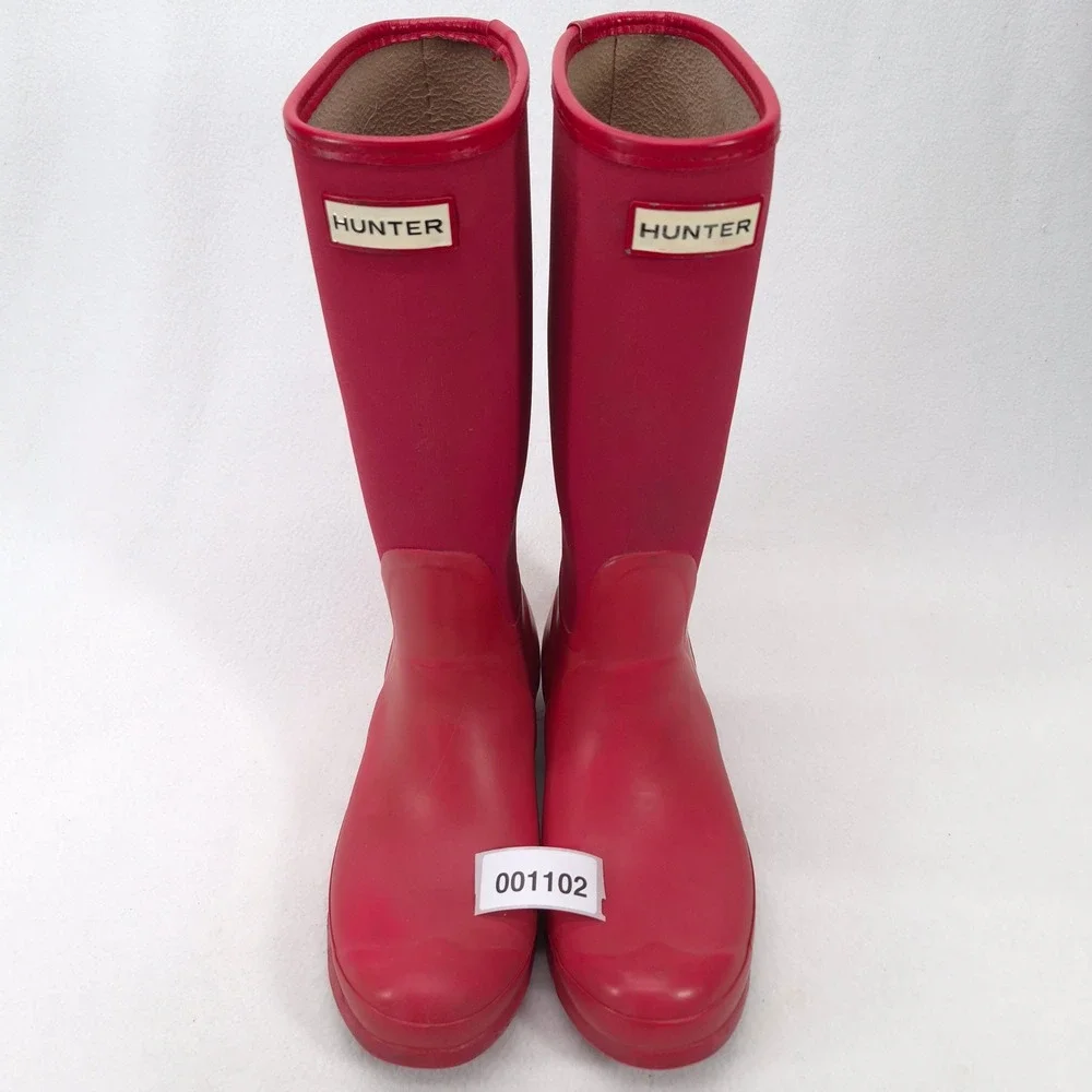 Hunter Arlen Red Rubber Neoprene Tall Rain Boot Women's Size 8